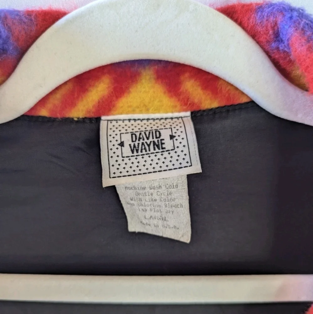 David Wayne Vintage Fleece Southwest Print Two Button Jacket Women's Large - Picture 3 of 11